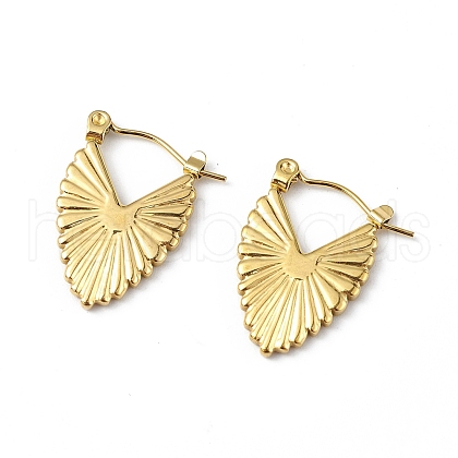 Ion Plating(IP) 304 Stainless Steel Teardrop Thick Hoop Earrings for Women EJEW-I284-16G-1