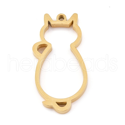 Ion Plating(IP) 304 Stainless Steel Open Back Bezel Pendants STAS-K208-10G-1