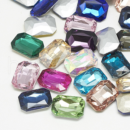 Pointed Back Glass Rhinestone Cabochons RGLA-T079-13x18mm-1