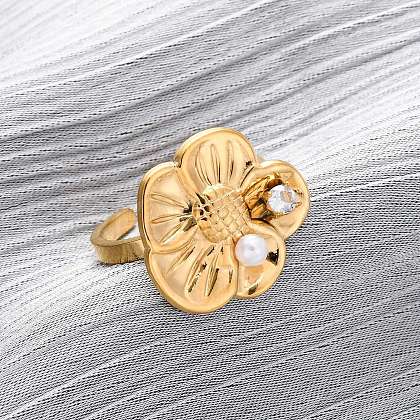 304 Stainless Steel Adjustable Cuff Rings for Women RJEW-B126-05G-02-1