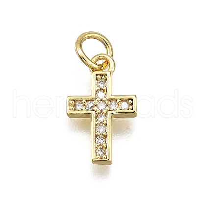 Brass Micro Pave Cubic Zirconia Pendants KK-Z100-39G-03-1