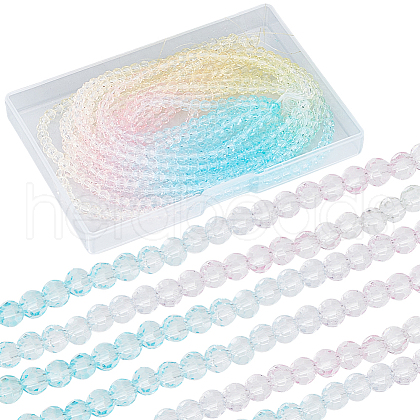 SUNNYCLUE 10 Strands Transparent Gradient Color Glass Beads Strands GLAA-SC0002-04A-1