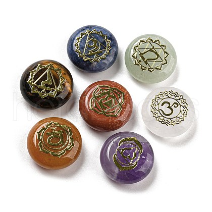 7 Chakra Natural Gemstone Beads Sets G-F761-02-1