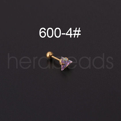 316L Surgical Stainless Steel Clear AB Cubic Zirconia Cartilage Earrings WG3C59B-10-1