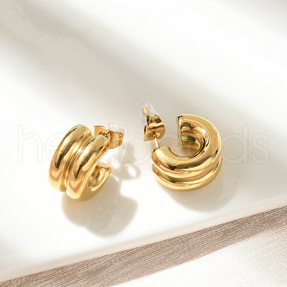304 Stainless Steel Stud Earrings EJEW-U051-02G-1