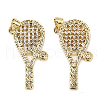 Brass Micro Pave Cubic Zirconia Pendants KK-S526-10G-C-1
