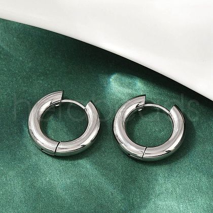 202 Stainless Steel Polishing Hoop Earrings EJEW-M106-02P-02-1