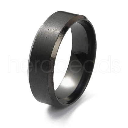 201 Stainless Steel Plain Band Ring for Men Women RJEW-WH0010-06H-MB-1