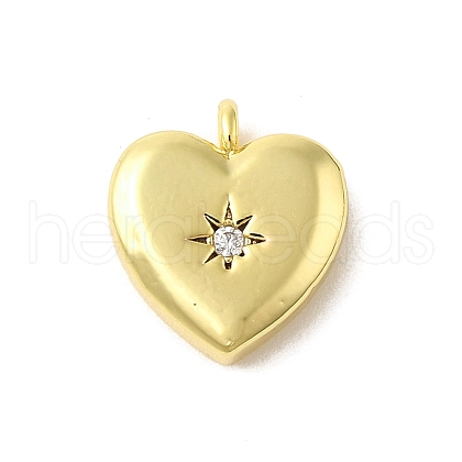Real 18K Gold Plated Rack Plating Brass Micro Pave Cubic Zirconia Pendants Charms KK-S396-04B-1