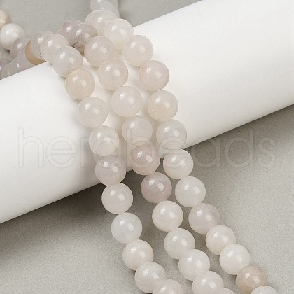Natural Pink Rabbit Hair Rutilated Quartz Beads Strands G-H093-B05-8mm-1