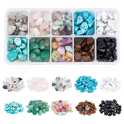  250g 10 Colors Natural & Synthetic Gemstone Beads G-NB0002-58-1