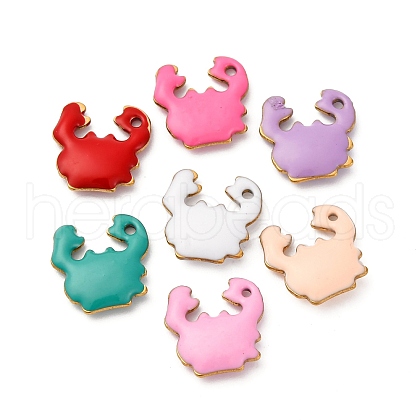 304 Stainless Steel Enamel Charms STAS-Q363-14E-G-1