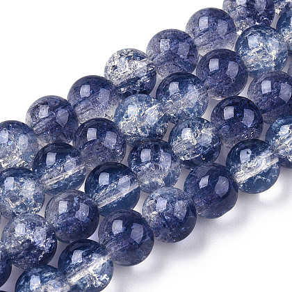Transparent Crackle Baking Painted Glass Beads Strands X1-DGLA-T003-01A-02-1