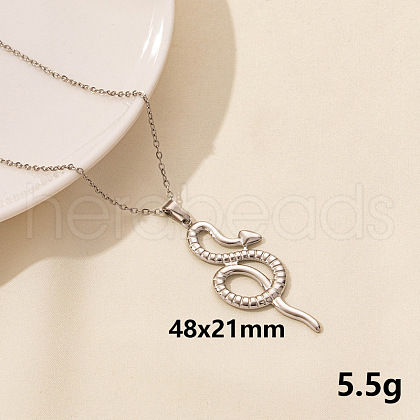 304 Stainless Steel Serpentine Pendant Necklaces RN6163-3-1