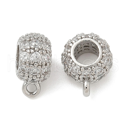Brass Micro Pave Cubic Zirconia Tube Bails KK-U050-09P-1