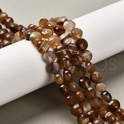 Natural Banded Agate(Dyed & Heated) Beads Strands G-C179-A6mm-20-1