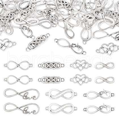 42Pcs 7 Styles Tibetan Style Alloy Connector Charms FIND-TA0003-14-1