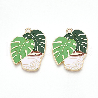 Alloy Enamel Pendants FIND-I014-07LG-1