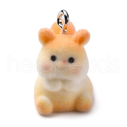 Flocky Animal Resin Pendants FIND-S001-06O-1