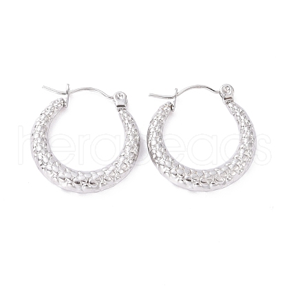304 Stainless Steel Chunky Hoop Earrings for Women EJEW-G293-19P-1