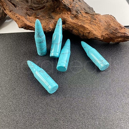Synthetic Turquoise Bullet Figurines Statues for Home Desk Decorations PW-WG11455-11-1