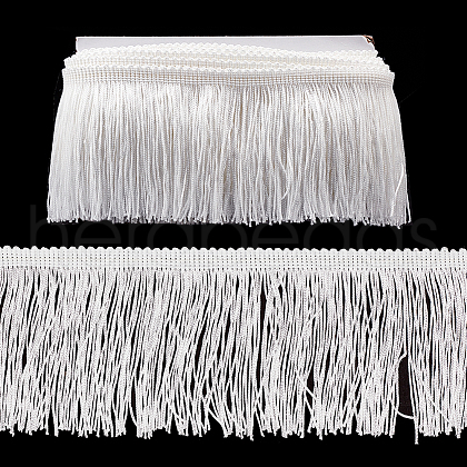 10 Yards Polyester Tassel Lace Ribbons OCOR-WH0045-23A-01-1
