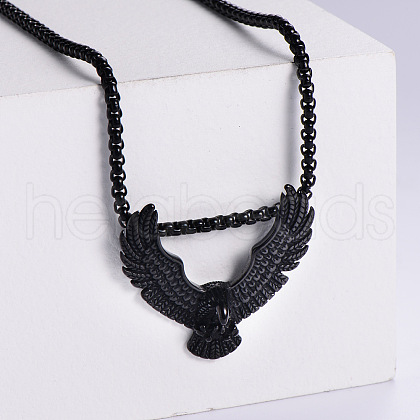 Vintage Stainless Steel Eagle Punk Hip-hop Street Animal Pendant Necklacs for Men LO1450-3-1