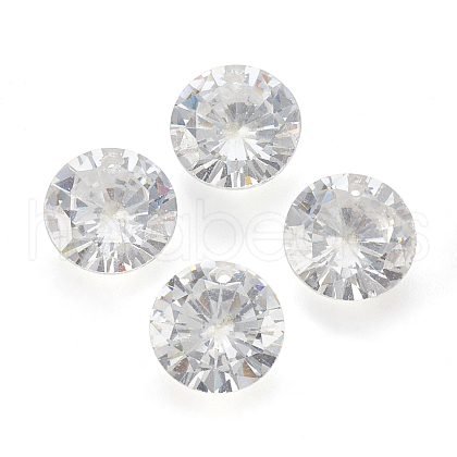 Cubic Zirconia Pointed Back Pendants ZIRC-N037-8mm-01-1