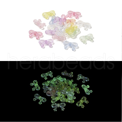 UV Plating Luminous Rainbow Iridescent Acrylic Beads LACR-R001-08A-1