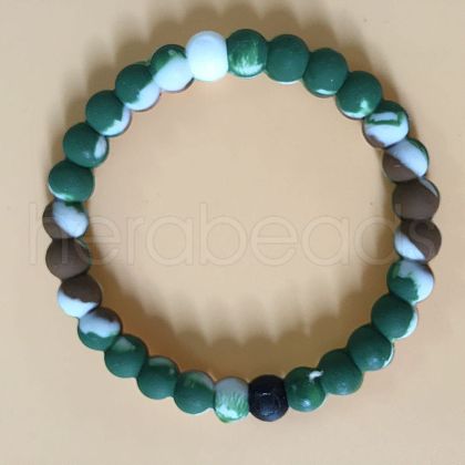 Yin-yang Style Silicone Round Beaded Bracelets for Women Men FS-WG639CC-21-1