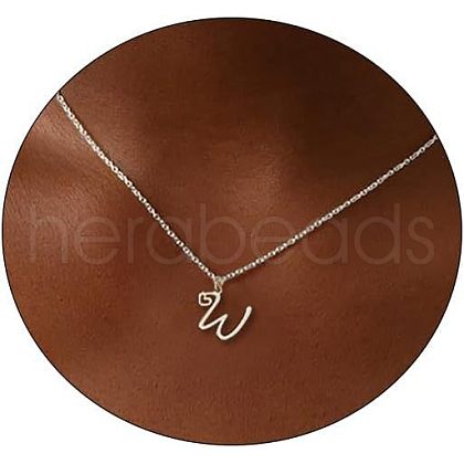 Fashionable Brass Letter Heart Pendant Necklaces for Women FS-WGD0E1D-49-1
