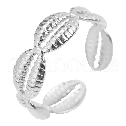 Vintage Stainless Steel Shell Couple Rings DS4620-1-1
