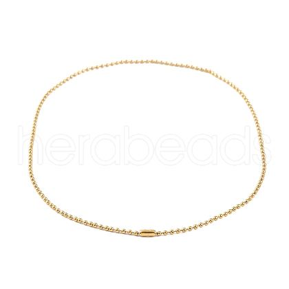 Ion Plating(IP) 304 Stainless Steel Ball Chain Necklaces for Women NJEW-G135-01E-G-1