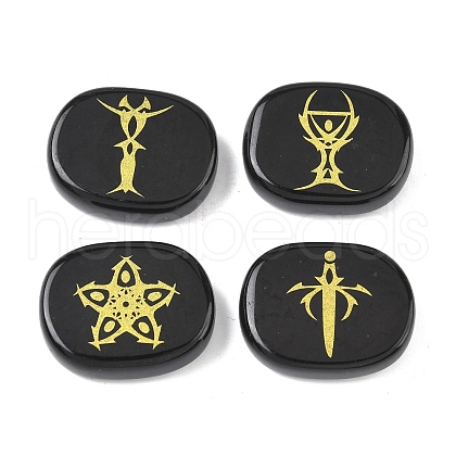 4Pcs 4 Styles Natural Obsidian Display Decorations G-F786-02C-07-1