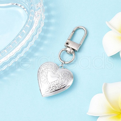 Heart Brass Locket Pendant Decorations HJEW-JM03003-1
