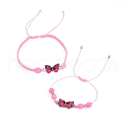 Adjustable Nylon Braided Bead Bracelets BJEW-TA00479-1