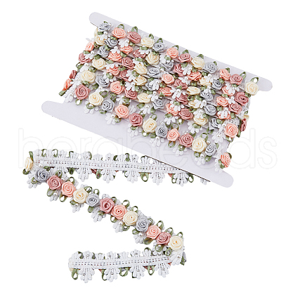DICOSMETIC 3 Yards Polyester 3D Flower Lace Trim OCOR-DC0001-02-1
