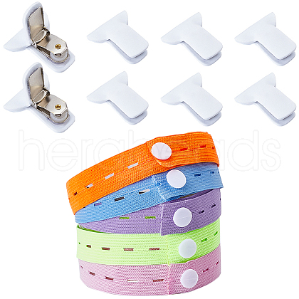 CREATCABIN 5Pcs 5 Colors Polyester Clothes Organizer Elastic Bands FIND-CN0001-67A-1