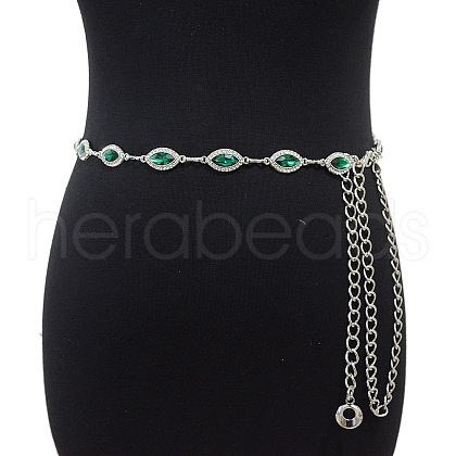 Alloy Rhinestone Horse Eye Link Waist Chains WGF5282-07-1