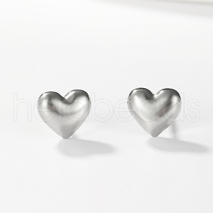 Simple Stainless Steel Heart Stud Earrings IO1041-1