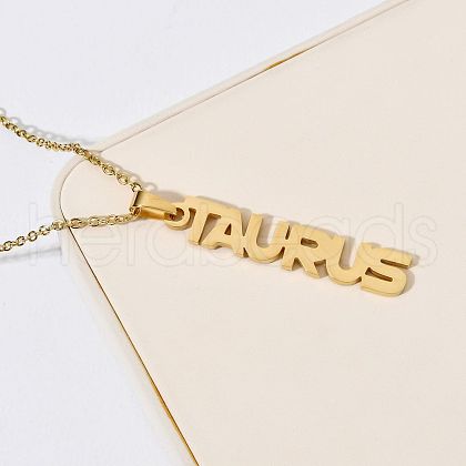 304 Stainless Steel Word Constellation Pendant Necklaces FS-WGAAB2A-04-1