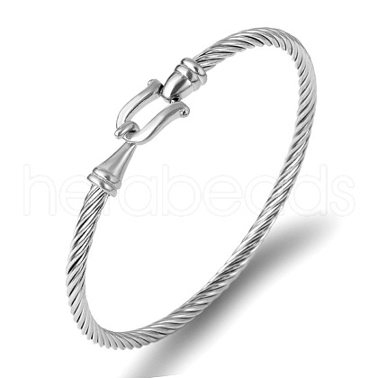 Unisex Stainless Steel Wire Rope Bangles with Hook Clasps JH3580-4-1