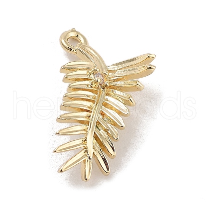 Brass Pave Clear Cubic Zirconia Pendants KK-Z061-15G-01-1