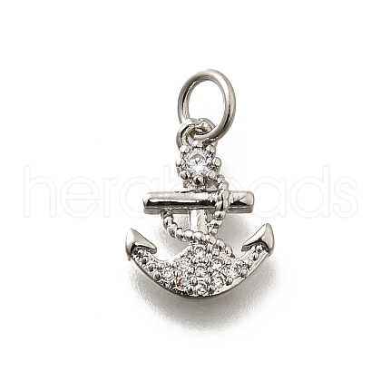 Brass Micro Pave Cubic Zirconia Charms KK-P295-41P-1