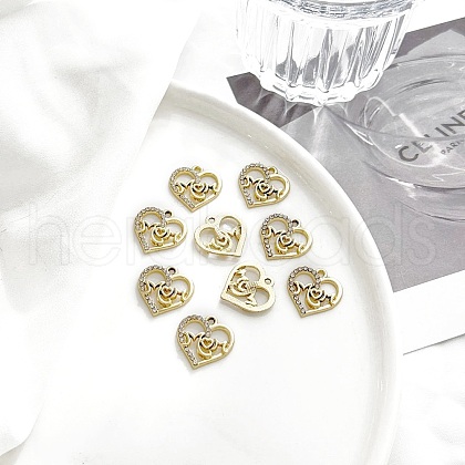Mother's Day Golden Alloy Rhinestone Pendants PW-WG171B1-03-1