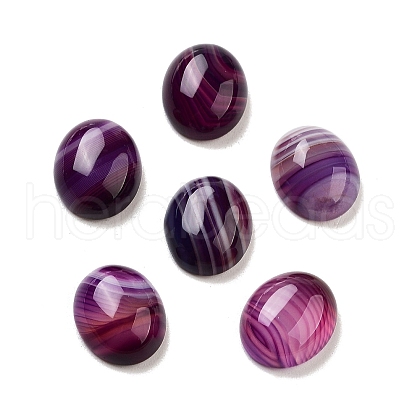 Dyed & Heated Natural Banded Agate Cabochons G-G145-01A-20-1