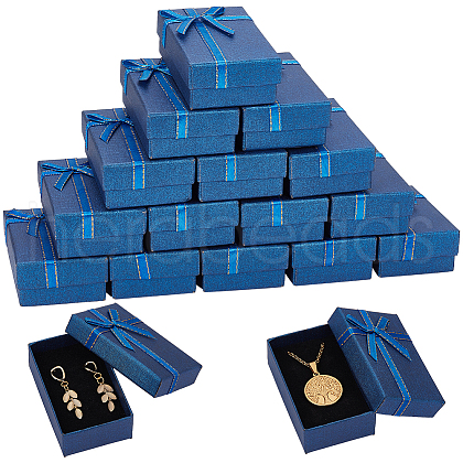 SUNNYCLUE 20Pcs Rectangle Paper Storage Gift Boxes with Bowknot CON-SC0001-17A-1