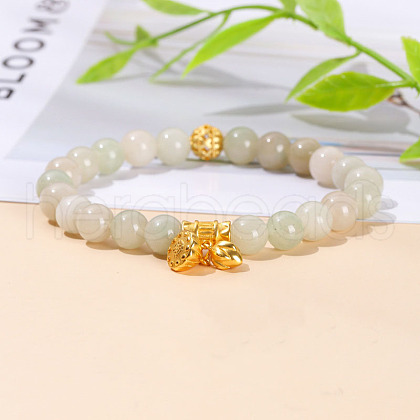 Natural Other Jade Round Beads Stretch Bracelets WG466DA-07-1
