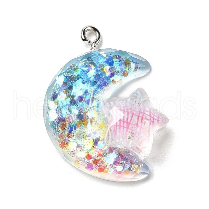 Transparent Resin Pendants RESI-H036-01C-1