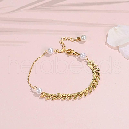 Stainless Steel & Plastic Pearl Anklets for Women WG18C2B-70-1